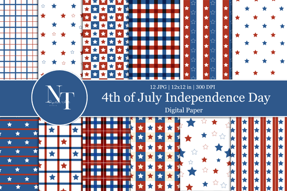 4th of July USA Seamless Pattern