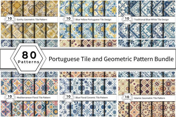 80 Portuguese Tile & Geometric Pattern Collection