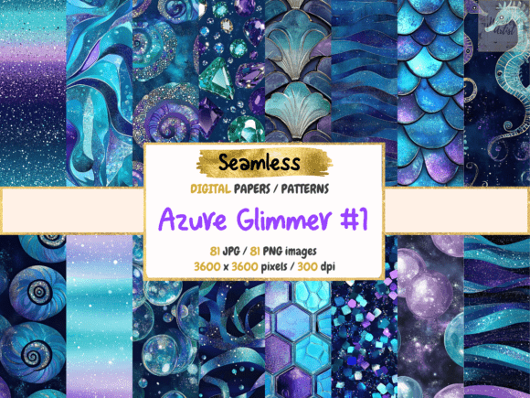 Azure Glimmer 1 Seamless Digital Papers
