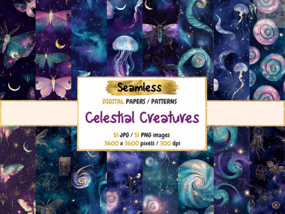 Celestial Creatures Digital Papers: Weaving Cosmic Magic into Your Creative Projects