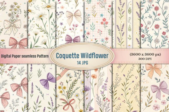 Coquette Wildflower Digital Paper Bundle: A Must-Have for Modern Creators