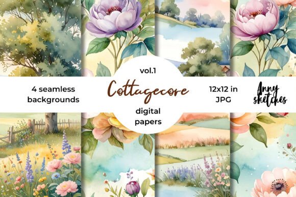 Cottagecore Seamless Digital Paper Kit: A Versatile Resource for Cozy, Handmade Design Projects