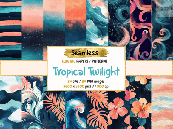 Embracing the Magic of Tropical Twilight Seamless Digital Paper in Modern Design