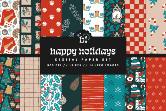 Happy Holidays Digital Paper: A Versatile Resource for Creative Projects