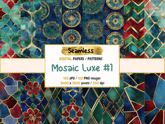Mosaic Luxe 1 Seamless Digital Papers