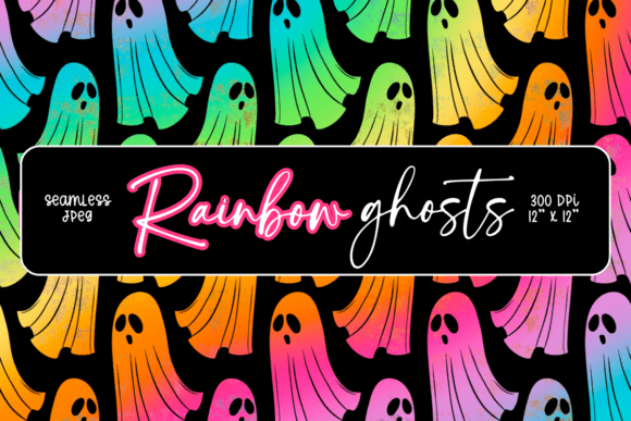 Neon Ghost Halloween Seamless Pattern: A Versatile Digital Design for Creative Projects