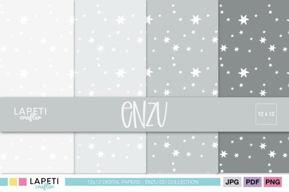 Neutral Gray Star Digital Paper Pack