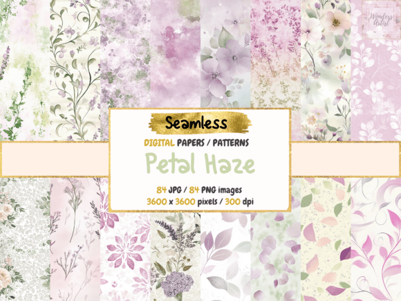 Petal Haze Seamless Digital Papers: Elevating Soft and Romantic Design Projects