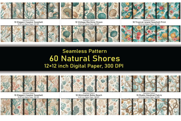 Seashell Ocean Treasures Digital Paper: A Creative Resource Inspired by the Sea