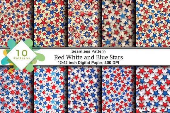 Transform Your Creative Projects with the Red White and Blue Stars and Seasonal Digital Paper Patterns Bundle