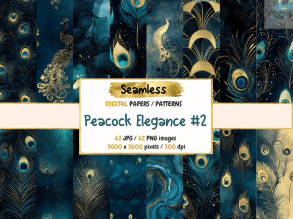 Unlocking Regal Aesthetics: The Power of Peacock Elegance 2 Digital Papers
